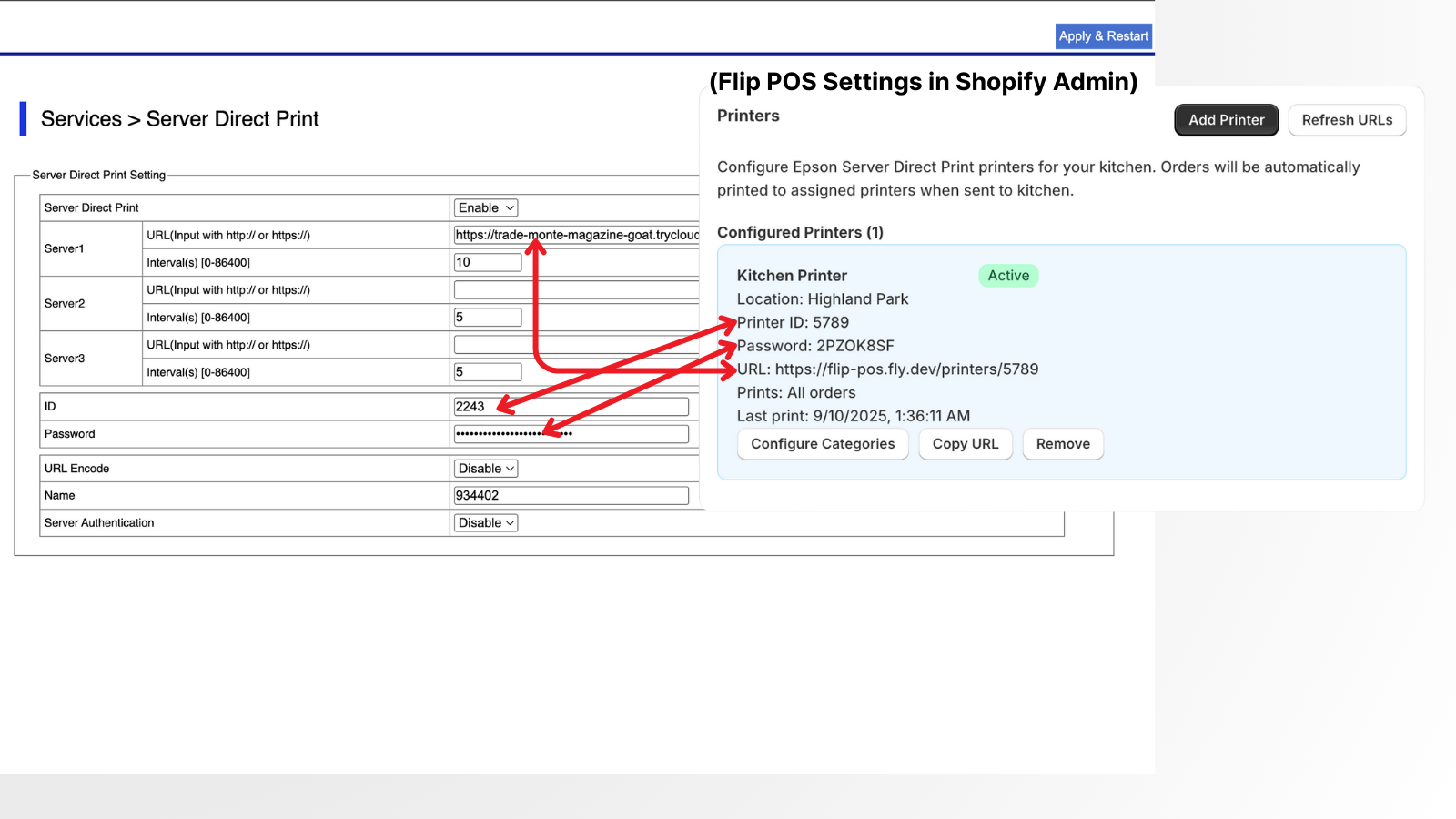 Epson Server Direct Print Settings